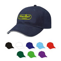 6 Panel Medium Profile Unstructured Cotton Cap w/ Sandwich Bill